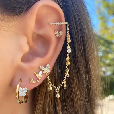 Starbeauty-Boucles d'oreilles papillon en cristal pour femmes ensemble de boucles d'oreilles à