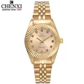 CHENXI — Montre de marque or pour femme top du luxe dames cadran doré en quartz waterproof avec