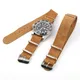 Bracelet de montre de sport rétro en daim souple pour homme bracelet en cuir véritable acier