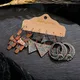 Ensemble de boucles d'oreilles pendantes géométriques en bronze vintage ornement ethnique Boho