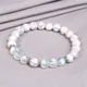 Bracelets de perles en pierre de lune pour femmes Bracelet d'agates Howlite blanches Bracelets de