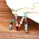 AIBEF – collier arc-en-ciel en cuivre CZ 26 lettres pendentifs accessoires pour femmes chaîne