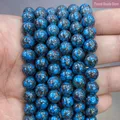Perles rondes Turquoises bleu foncé 4/6/8/10/12mm breloques accessoires de Bracelet pierre