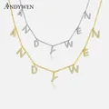 ANDYWEN – collier pendentif en argent Sterling 925 avec nom personnalisé en or cadeau