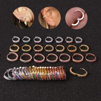 Boucles d'Oreilles Multicolores en Cartilage Bijoux de Piercing Helix Tragus Daith Conch Rook