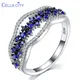 Cellacity – bague en saphir pour femme argent 925 bijoux fins avec pierres précieuses taille