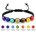 7 Chakra guérison Bracelet perlé Reiki prière équilibre perles Bracelet bracelets tressés faits à la