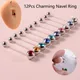 Bioplast-Piercing de Nombril de Grossesse Flexible Bijoux de Corps en Acrylique pio Gemme CZ