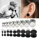 Clous d'Oreilles Gothiques en Acier Inoxydable pour Homme et Femme Barbell Punk Noir et Argent 2