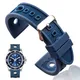 Bracelet de montre en Silicone pour hommes et femmes 22mm noir bleu caoutchouc acier inoxydable