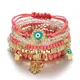 Lot de 6 bracelets à breloques pour femmes bijoux de main style bohème cœur d'amour Hamsa 2020