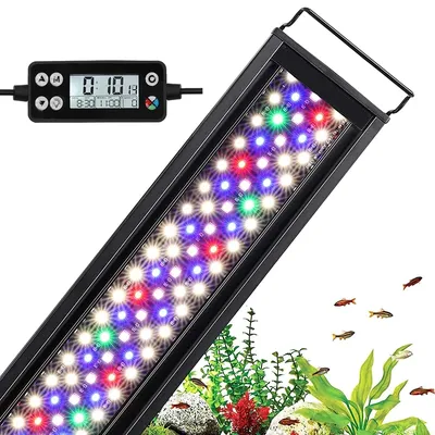 Lampe LED étanche WRGB 60-105cm avec minuterie éclairage submergé pour Aquarium luminaire