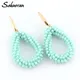Sehuoran-Boucles d'oreilles pendantes pour femmes grandes et longues en cristal tressé à la main