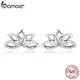 BAMOER-Boucles d'oreilles à tige en argent regardé 925 pour femme bijoux en argent élégant fleur