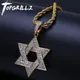 TOicalRILLZ-Bijoux plaqués or pour hommes pendentif étoile de FC micro pavé glacé pierre CZ