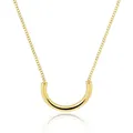 Collier à pendentif en demi-cercle Simple pour femme en acier inoxydable couleur or et argent