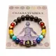 Bracelet 7 Chakra avec carte de signification pour hommes et femmes cristal naturel guérison