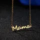 Collier avec pendentif lettre Mama pour femmes 3 couleurs plaque de nom de maman chaîne de