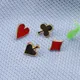 4 petits boutons de manchette et broches de Poker pour femmes et hommes Badges en alliage de Zinc
