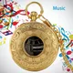 Montre de Poche de Musique Dorée pour Homme Cadran à Chiffres Romains Rétro Merveilleuse Optique