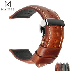 Maikes – bracelets de montre faits à la main 18-24mm bleu marron pour femmes et hommes fermoir