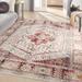 Nourison Vintage Kashan Persian Medallion Ivory Red Area Rug