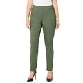 Plus Size Women's Essential Flat Front Pant by Catherines in Olive Green (Size 2XWP)