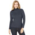 Plus Size Women's Ribbed Cotton Turtleneck Sweater by Jessica London in Heather Charcoal (Size 34/36) Sweater 100% Cotton