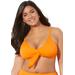 Plus Size Women's Mentor Tie Front Bikini Top by Swimsuits For All in Orange (Size 4)