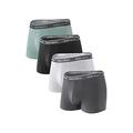 David Archy Men's 4 Pack Bamboo Fibre Light Weight Trunks (L, White/Gray/DarkGray/Black)