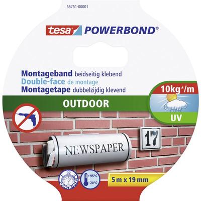 Outdoor 55751-00001-03 Montageband ® Powerbond Schwarz (l x b) 5 m x 19 mm 1 St. - Tesa