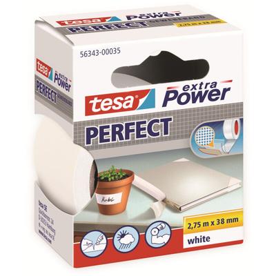 Tesa - perfect 56343-00035-03 Gewebeklebeband ® extra Power Weiß (l x b) 2.75 m x 38 mm 1 St.