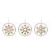 Transpac Metal 7 in. Gold Christmas Floating Snowflake Ornament 3 Assorted