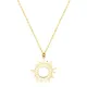 Plaqué or ronde irrégulière soleil collier femmes en acier inoxydable creux rond pull pendentif