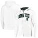 Men's Colosseum White Michigan State Spartans Arch & Logo 3.0 Full-Zip Hoodie
