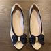Kate Spade Shoes | Kate Spade New York Cream Peep Toe Flats Size 8 | Color: Black/Cream | Size: 8