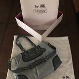 Coach Accessories | Coach Handbag, W/Coach Cloth Bag & Original Box. | Color: Gray/Silver | Size: Os
