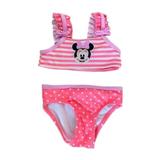 Disney Swim | Disney Baby Minnie Two Piece Pink Swimsuit 3/6 Mo | Color: Pink/White | Size: 3-6mb