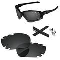 PapaViva Lenses Replacement & Rubber Kits for Oakley Jawbone/Racing Jacket Vented Pro+ Black Grey Polarized