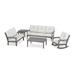 POLYWOOD® Vineyard 6-Piece Deep Seating Set Plastic in Gray | 31.5 H x 74 W x 33.25 D in | Outdoor Furniture | Wayfair PWS354-2-GY152939