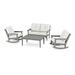 POLYWOOD® Vineyard 4-Piece Deep Seating Rocking Outdoor Chair Set Plastic in Gray | Wayfair PWS404-2-GY152939