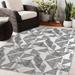 Black/White 108 x 0.08 in Area Rug - George Oliver Brayshun Geometric Charcoal/White Indoor/Outdoor Area Rug Polyester | 108 W x 0.08 D in | Wayfair