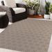 Black 108 x 0.08 in Area Rug - George Oliver Geometric Ivory/Charcoal Indoor/Outdoor Area Rug Polyester | 108 W x 0.08 D in | Wayfair