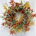 The Holiday Aisle® 24" Silk Wreath Silk in Green/Orange/Red | 24 H x 24 W x 8 D in | Wayfair FCEC4849ED8E4F5ABB17D12E35AAC381