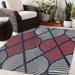 Blue/Navy 120 x 96 x 0.08 in Area Rug - Dakota Fields Cooney Geometric Red/Cream/Navy Indoor/Outdoor Area Rug | 120 H x 96 W x 0.08 D in | Wayfair