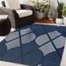 Blue/Navy 60 x 0.08 in Area Rug - Dakota Fields Cornejo Geometric Navy/White Indoor/Outdoor Area Rug Polyester | 60 W x 0.08 D in | Wayfair