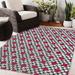 White 36 x 0.08 in Area Rug - Dakota Fields Charpentier Geometric Red/Charcoal/Indoor/Outdoor Area Rug Polyester | 36 W x 0.08 D in | Wayfair