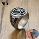 Vnox – bague Vintage en acier inoxydable pour homme bague Lucifer Rock Punk noir bijoux cadeaux