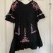 Free People Dresses | Free People Black Embroidered Dress. Size Small. | Color: Black/Purple/Red | Size: S