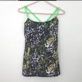 Lululemon Athletica Tops | Lululemon Floral Warrior Tank Top Size Medium | Color: Green/Purple | Size: M